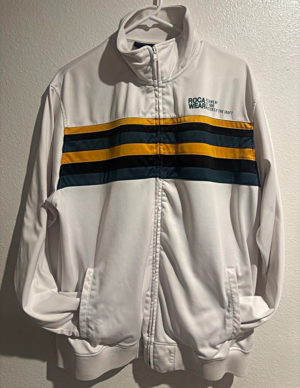 Rocawear Men's 2XL Colorblock Track Jacket Full-Zip Pockets Stand-Up Collar
